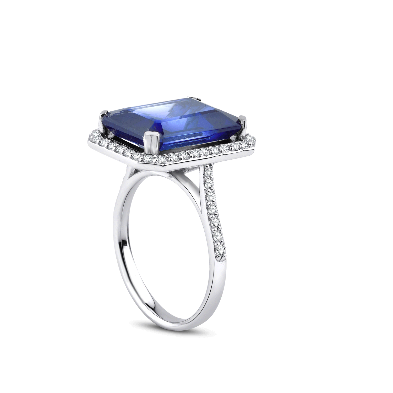 10.59 Karat Pırlanta Safir Yüzük 