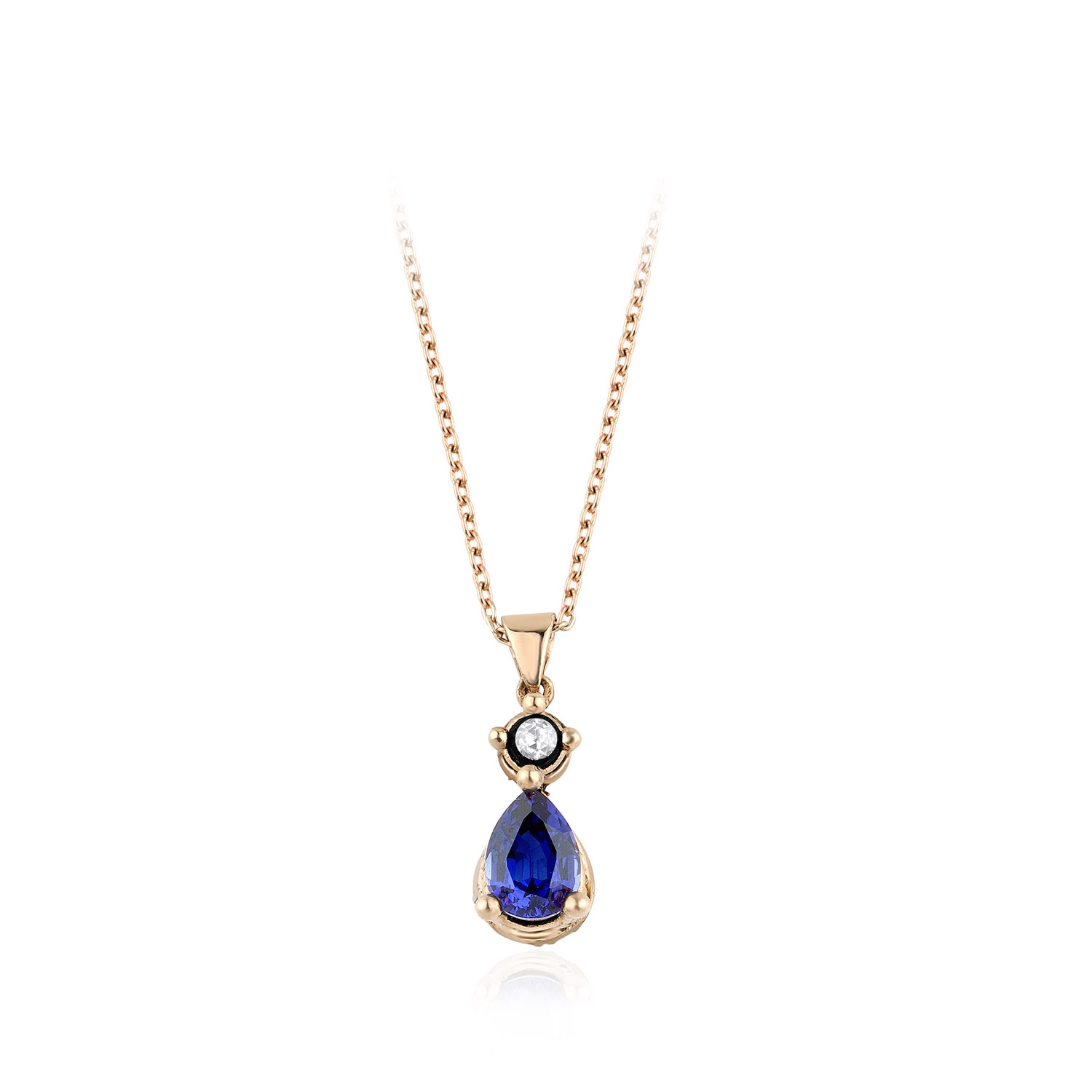1.00 Karat Elmas Safir Kolye
