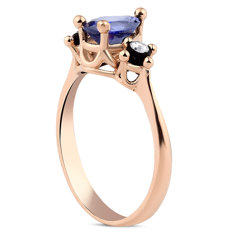 0.89 Karat Elmas Safir Yüzük