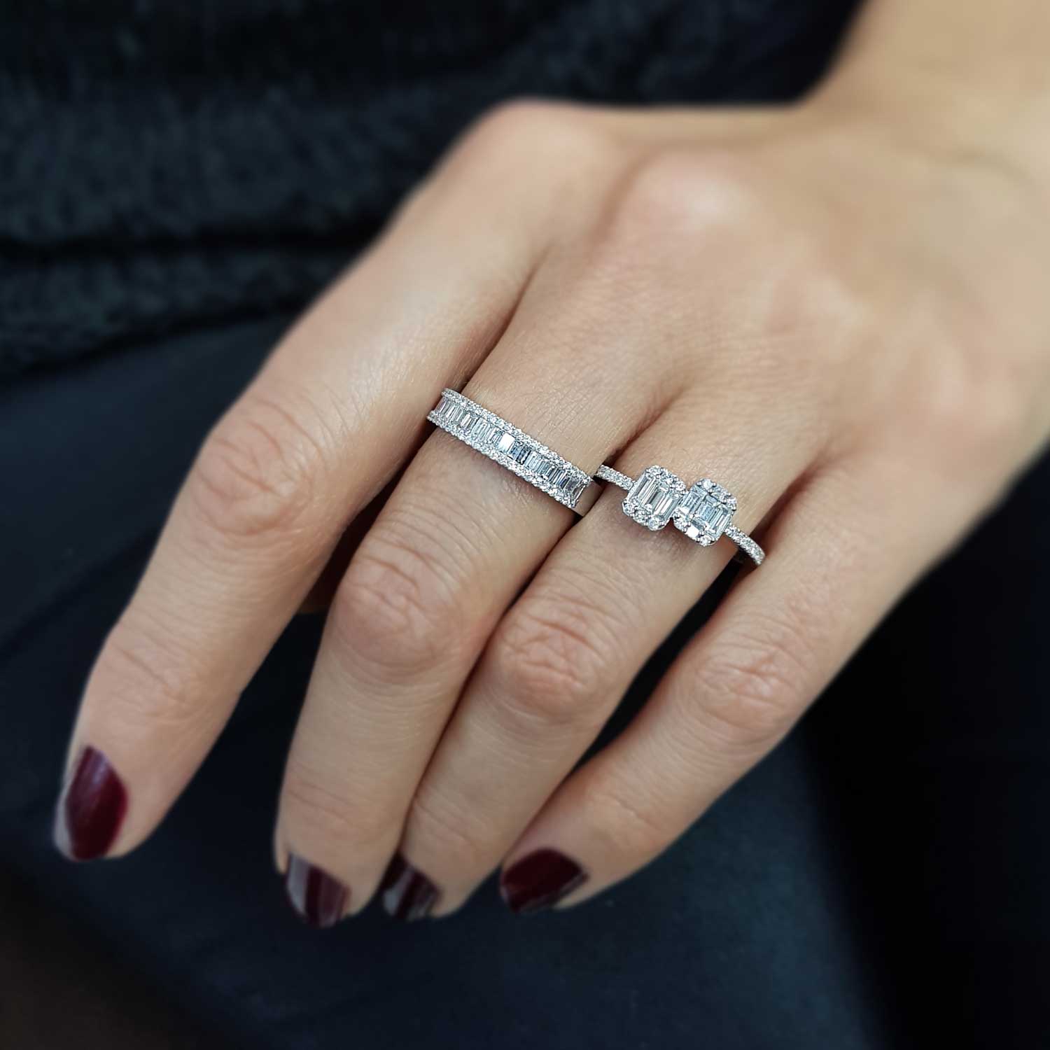 0.50 Karat Pırlanta Baget Yüzük