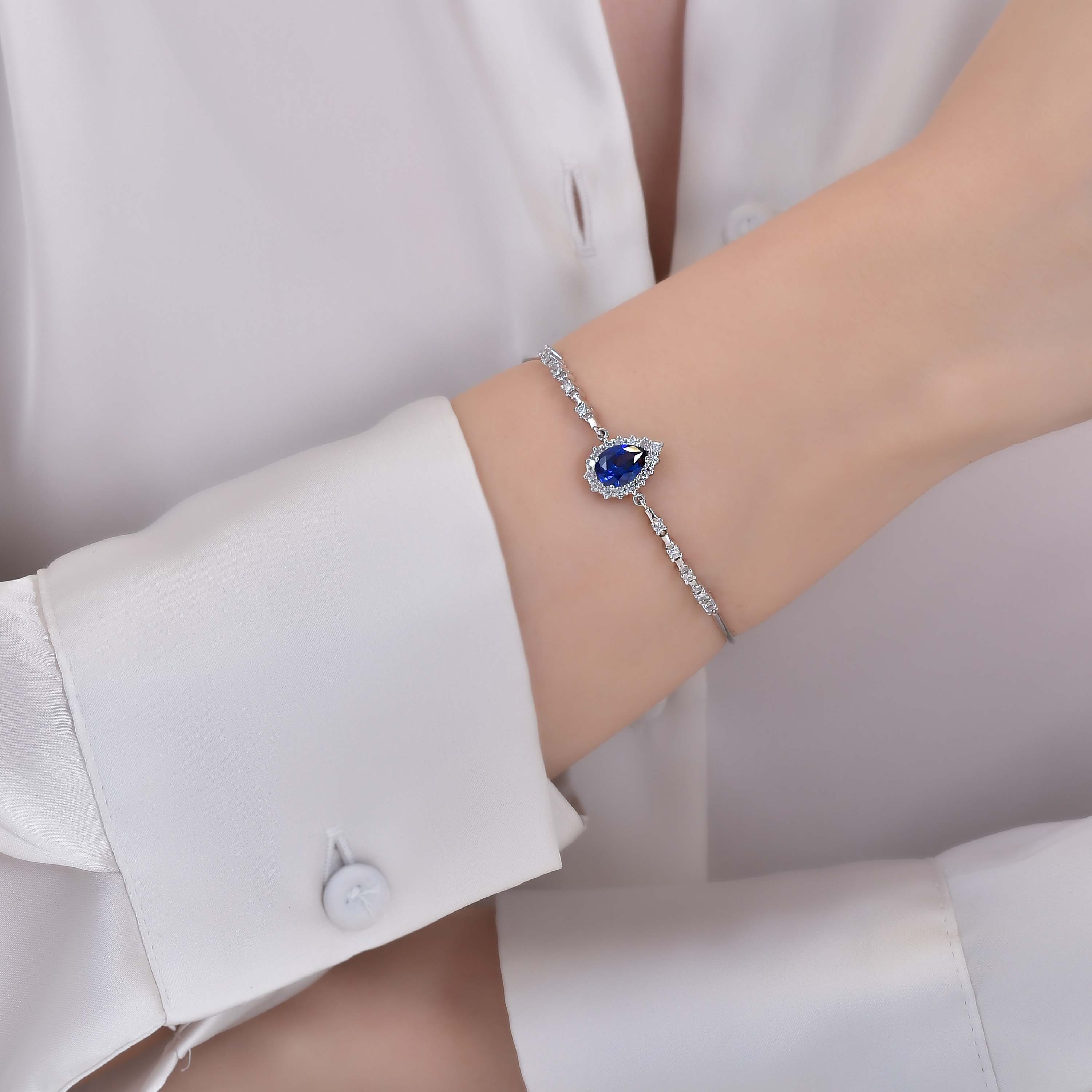 1.88 Karat Pırlanta Safir Bileklik 