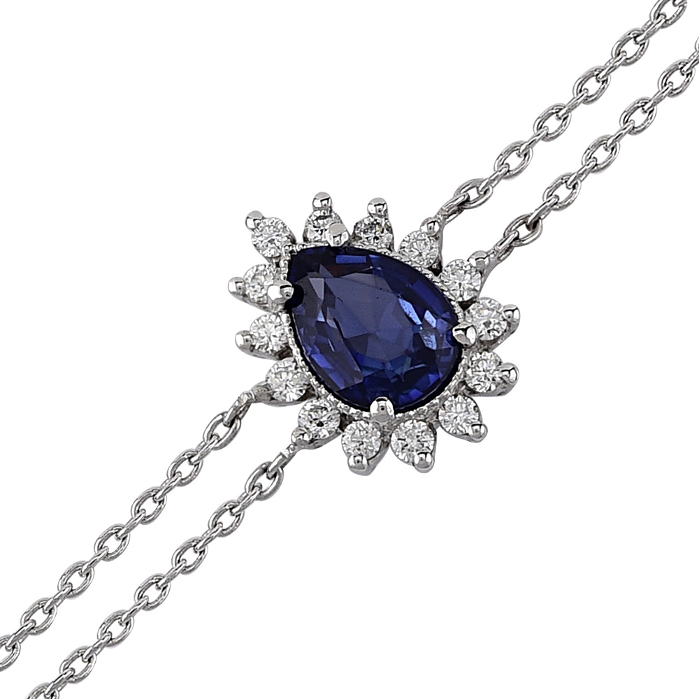 1.06 Karat Pırlanta Safir Bileklik
