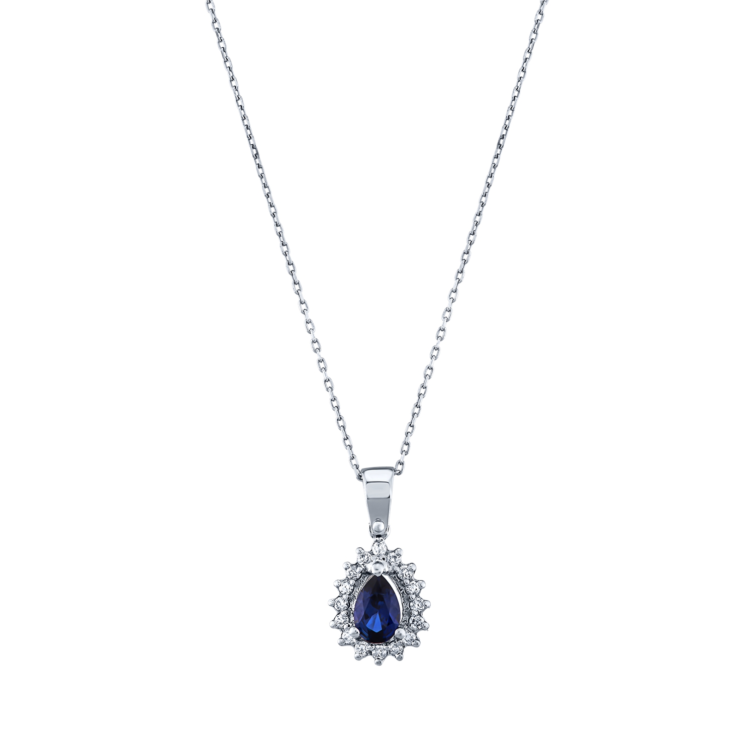 0.64 Karat Pırlanta Safir Kolye