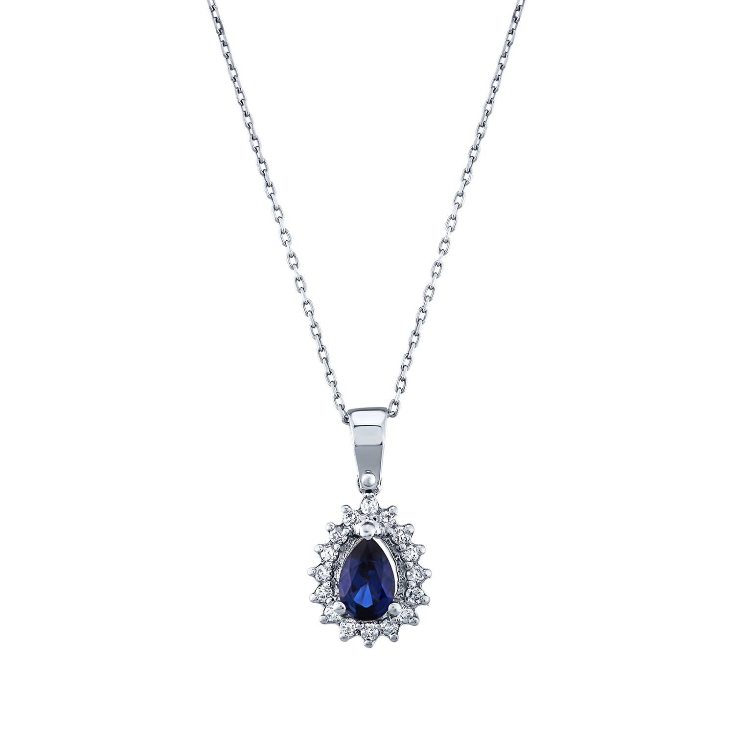 0.64 Karat Pırlanta Safir Kolye 