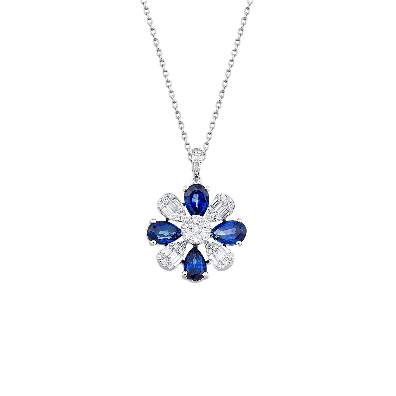 2.89 Karat Pırlanta Safir Kolye