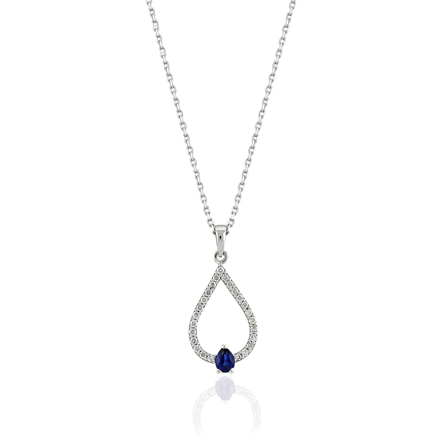 0.33 Karat Pırlanta Safir Kolye 