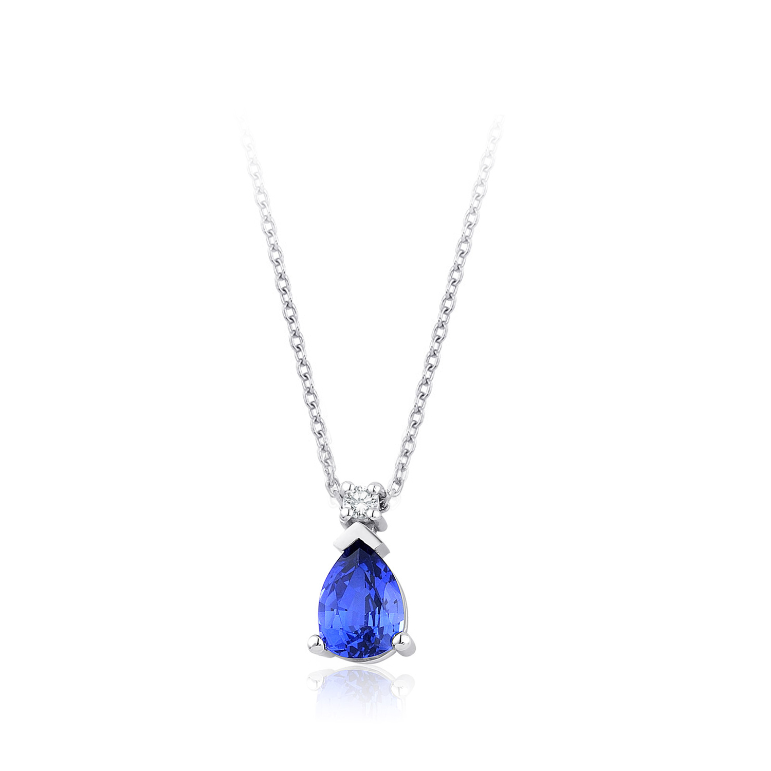 1.44 Karat Pırlanta Safir Kolye