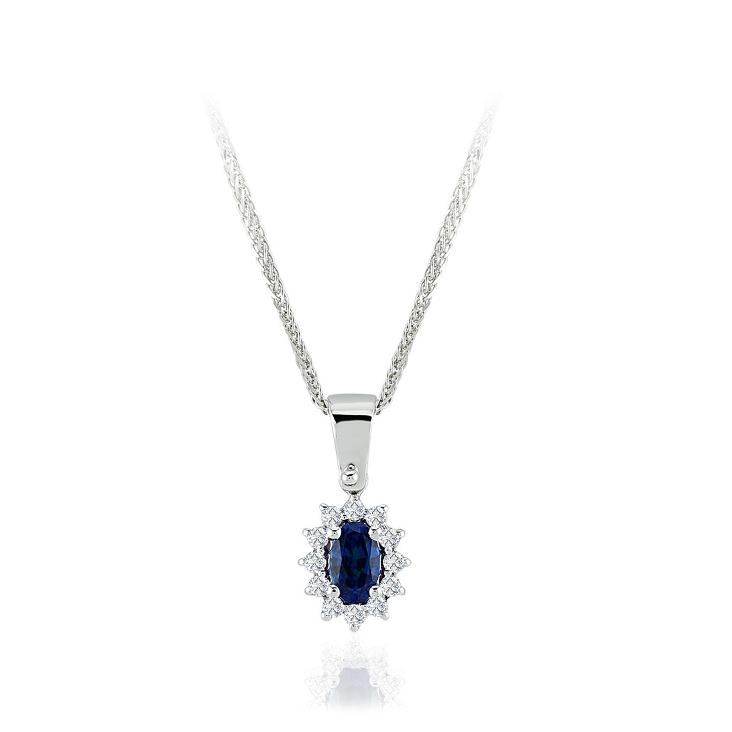 1.37 Karat Pırlanta Safir Kolye