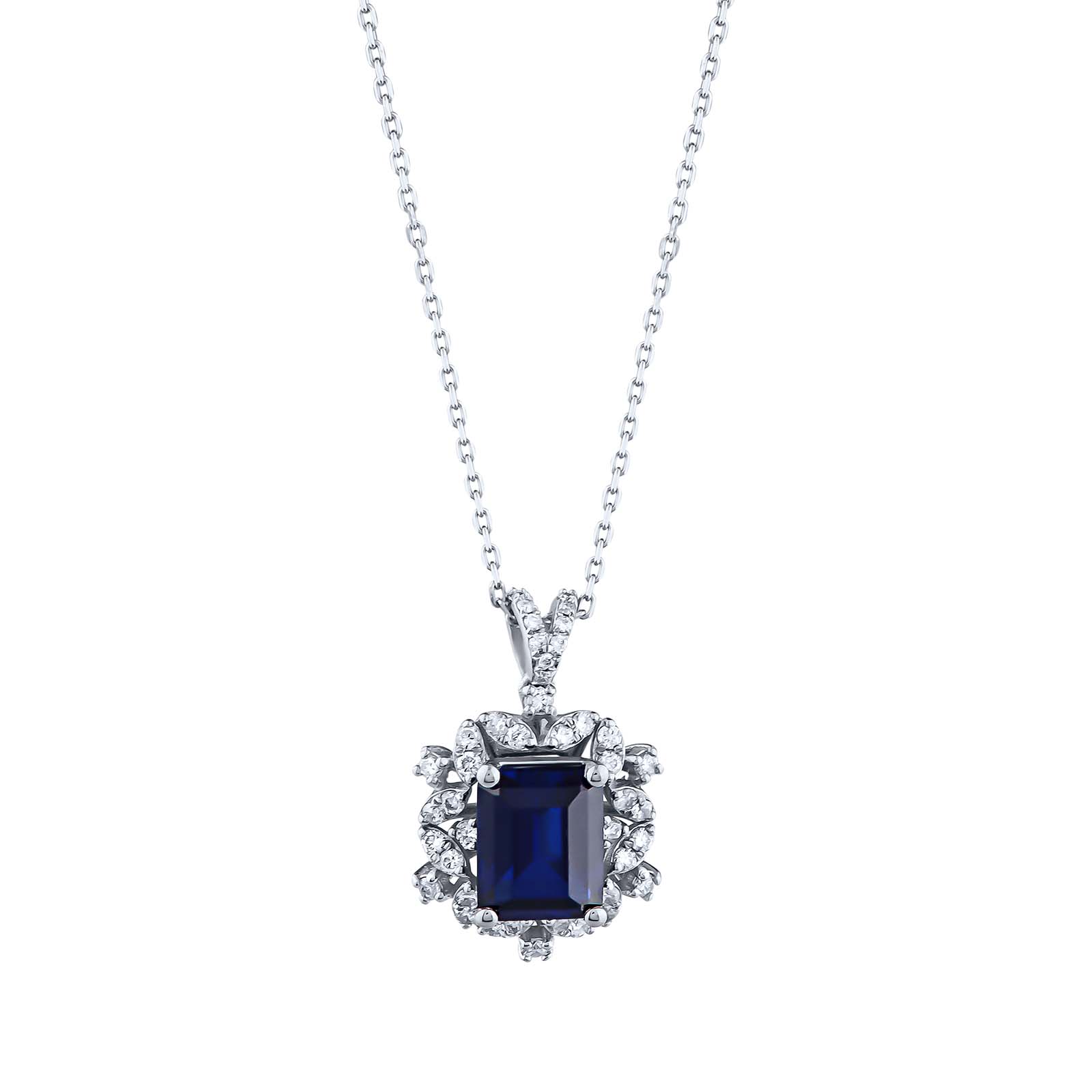 3.29 Karat Pırlanta Safir Kolye