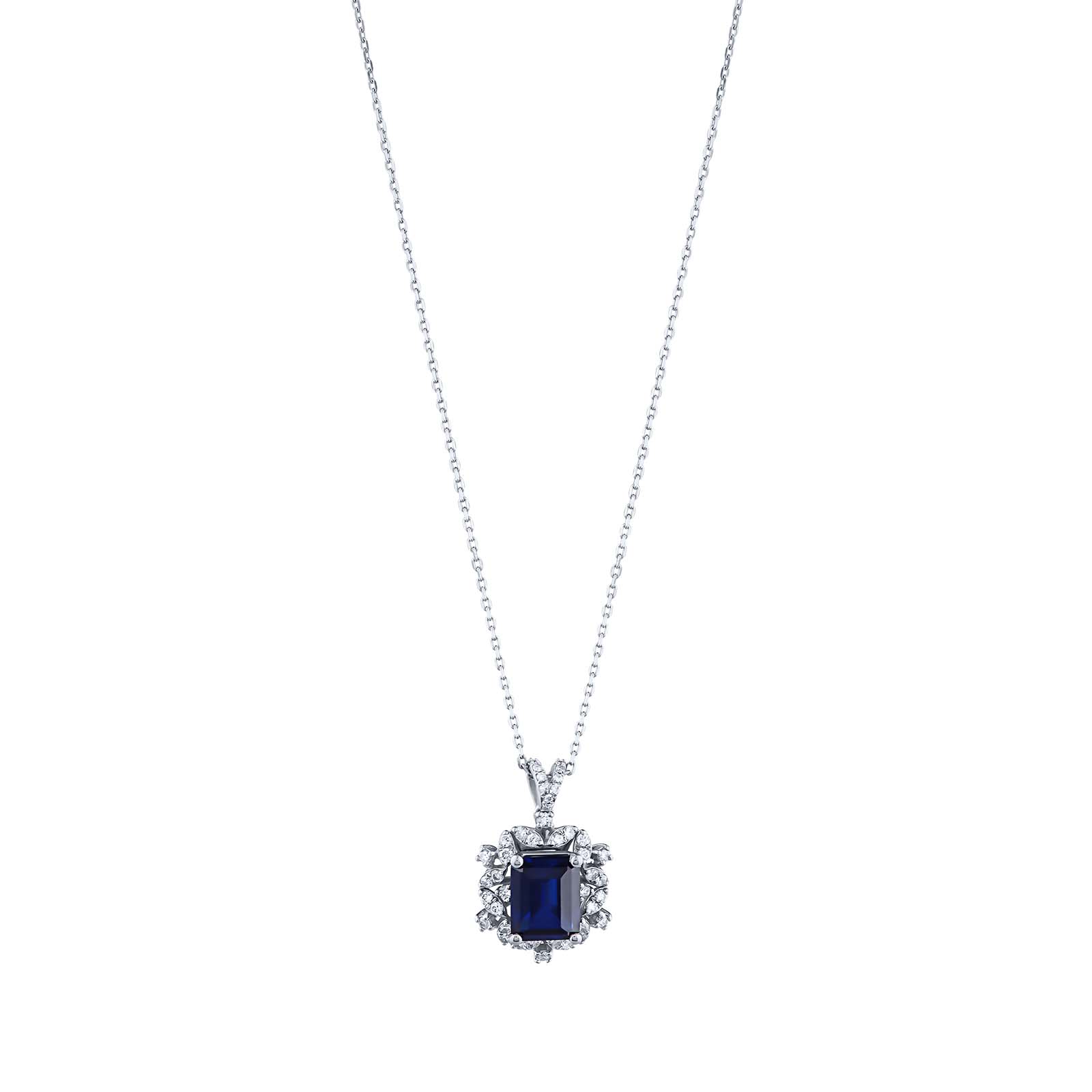3.29 Karat Pırlanta Safir Kolye 