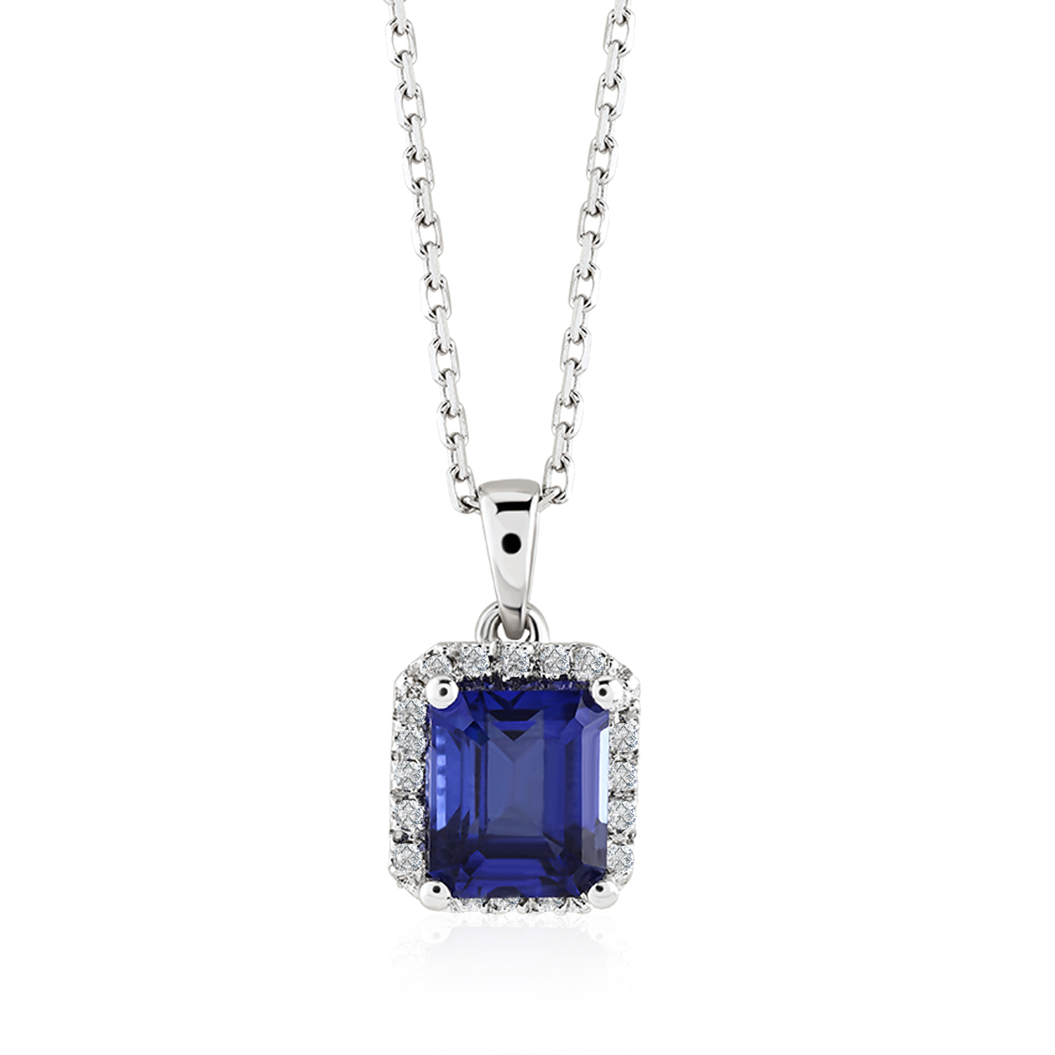 1.37 Karat Pırlanta Safir Kolye