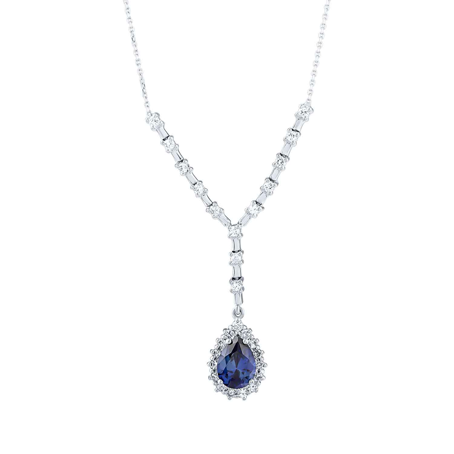 1.99 Karat Pırlanta Safir Kolye