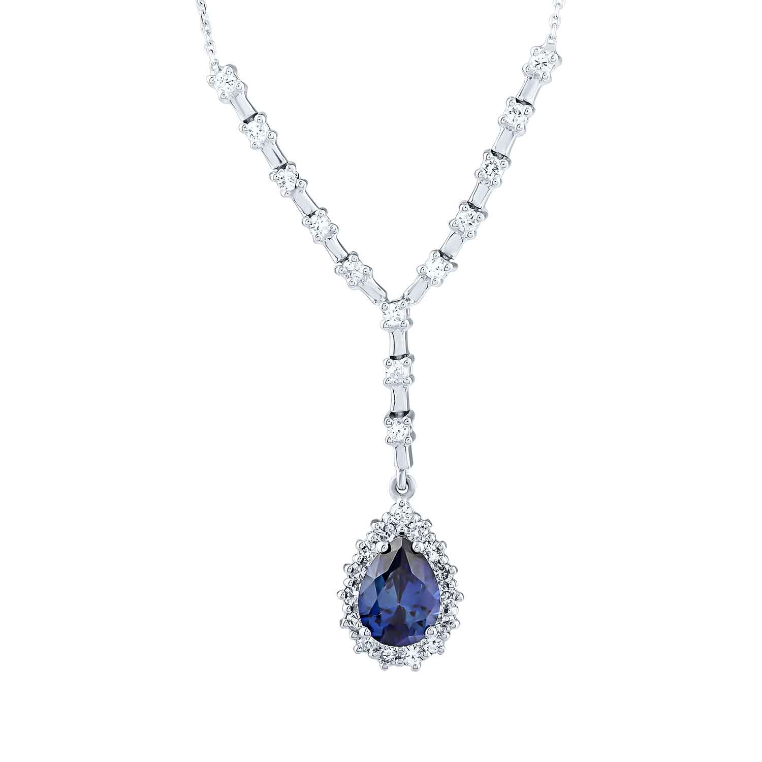 1.99 Karat Pırlanta Safir Kolye 
