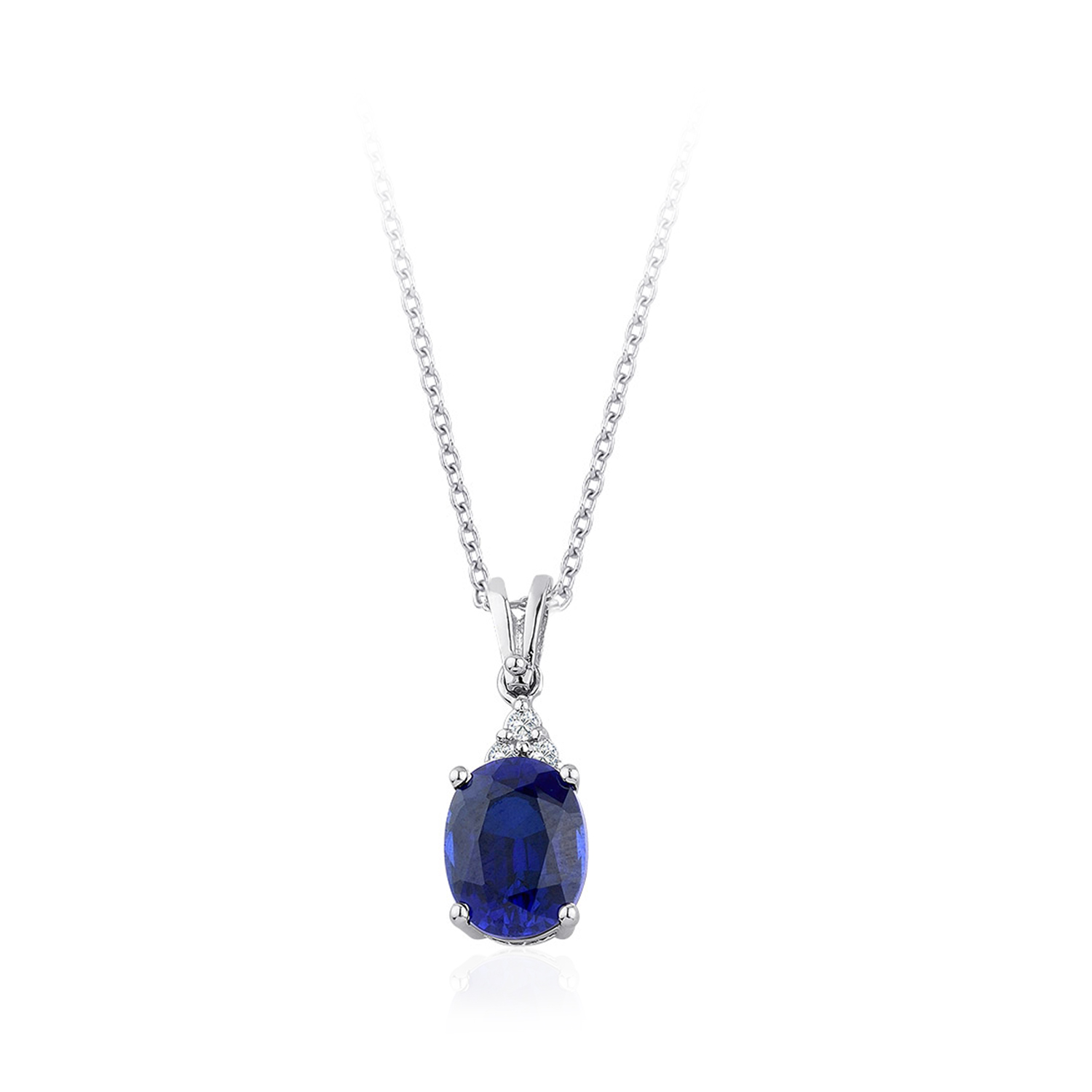 0.94 Karat Pırlanta Safir Kolye