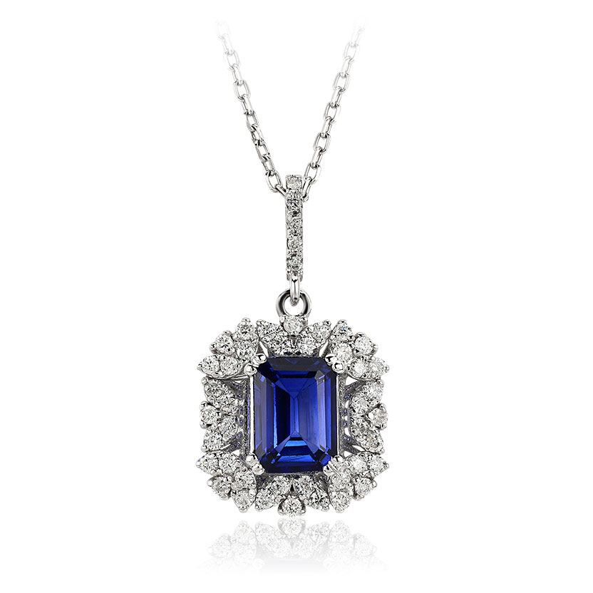 6.79 Karat Pırlanta Safir Kolye