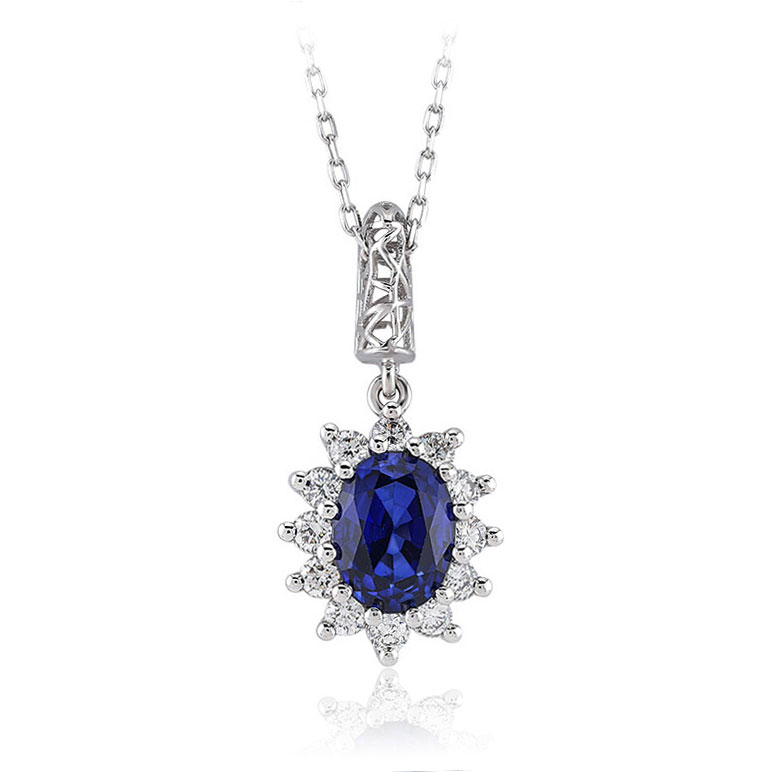 2.30 Karat Pırlanta Safir Kolye