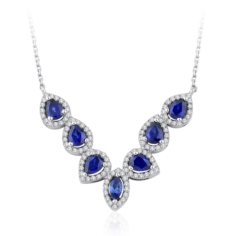 1.78 Karat Pırlanta Safir Kolye