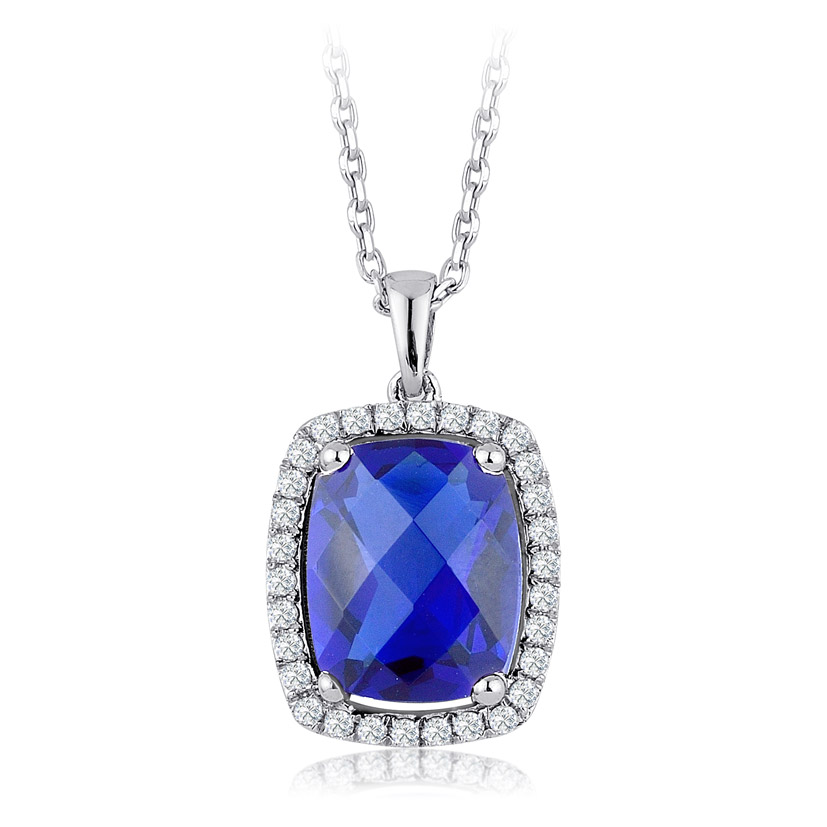 2.22 Karat Pırlanta Safir Kolye