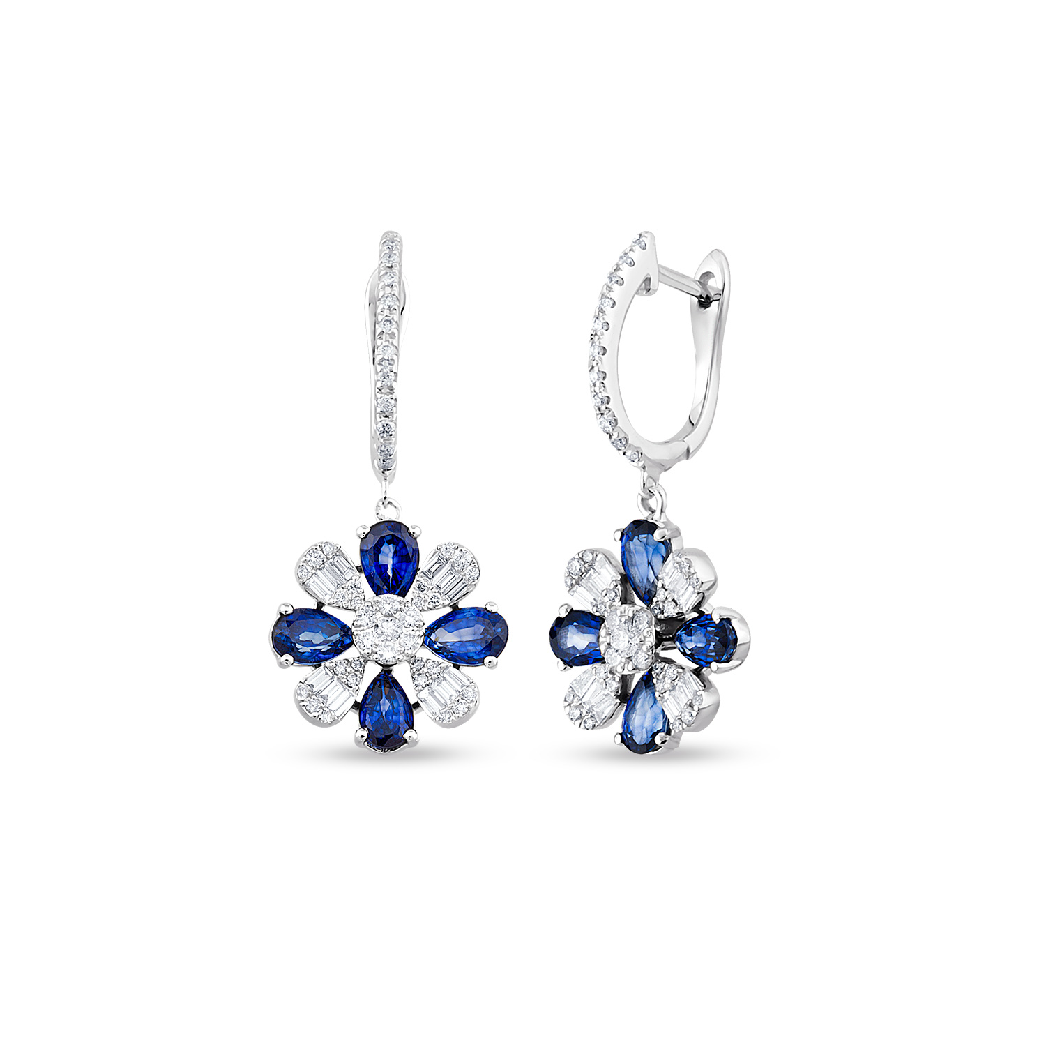 3.27 Karat Pırlanta Safir Küpe