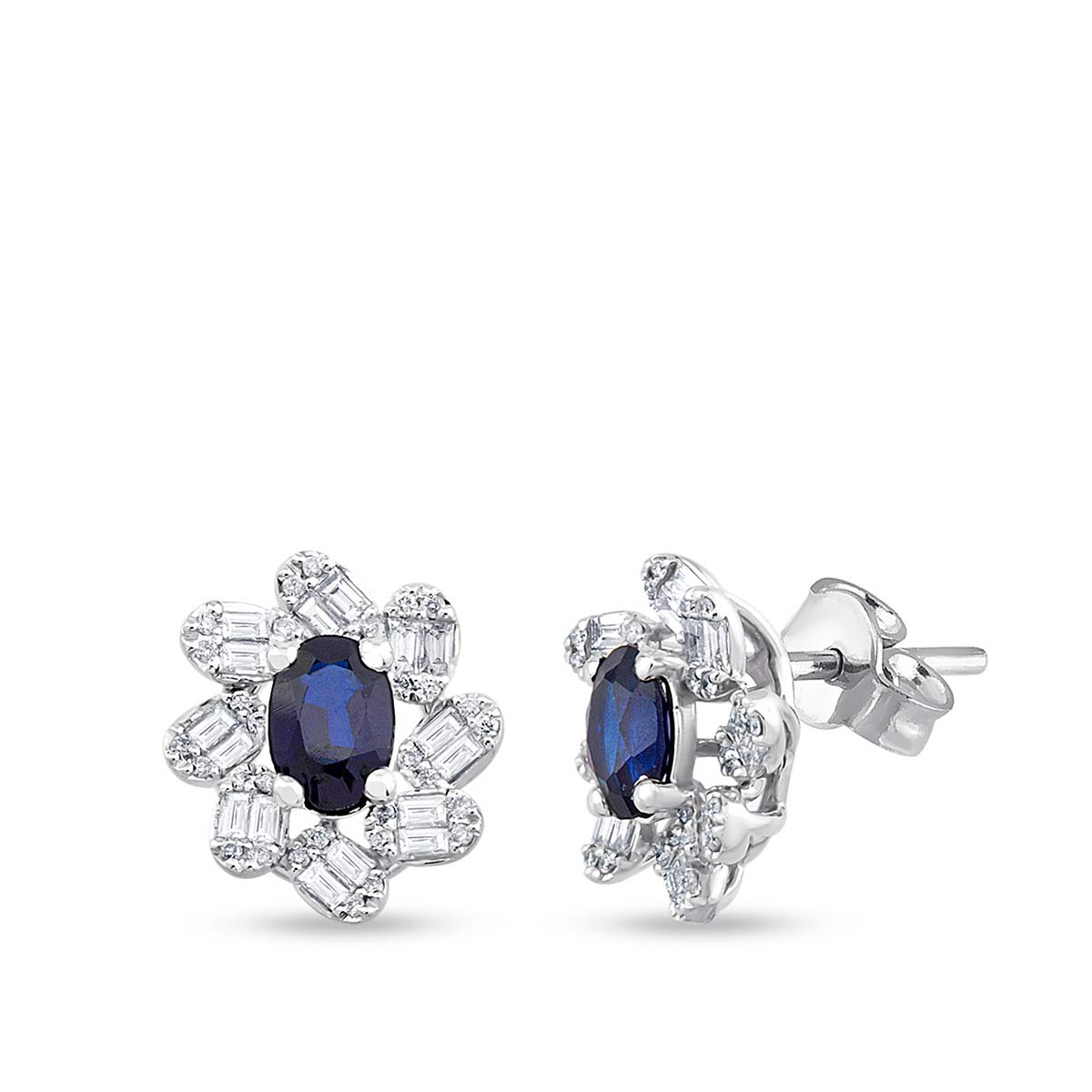1.79 Karat Pırlanta Safir Küpe