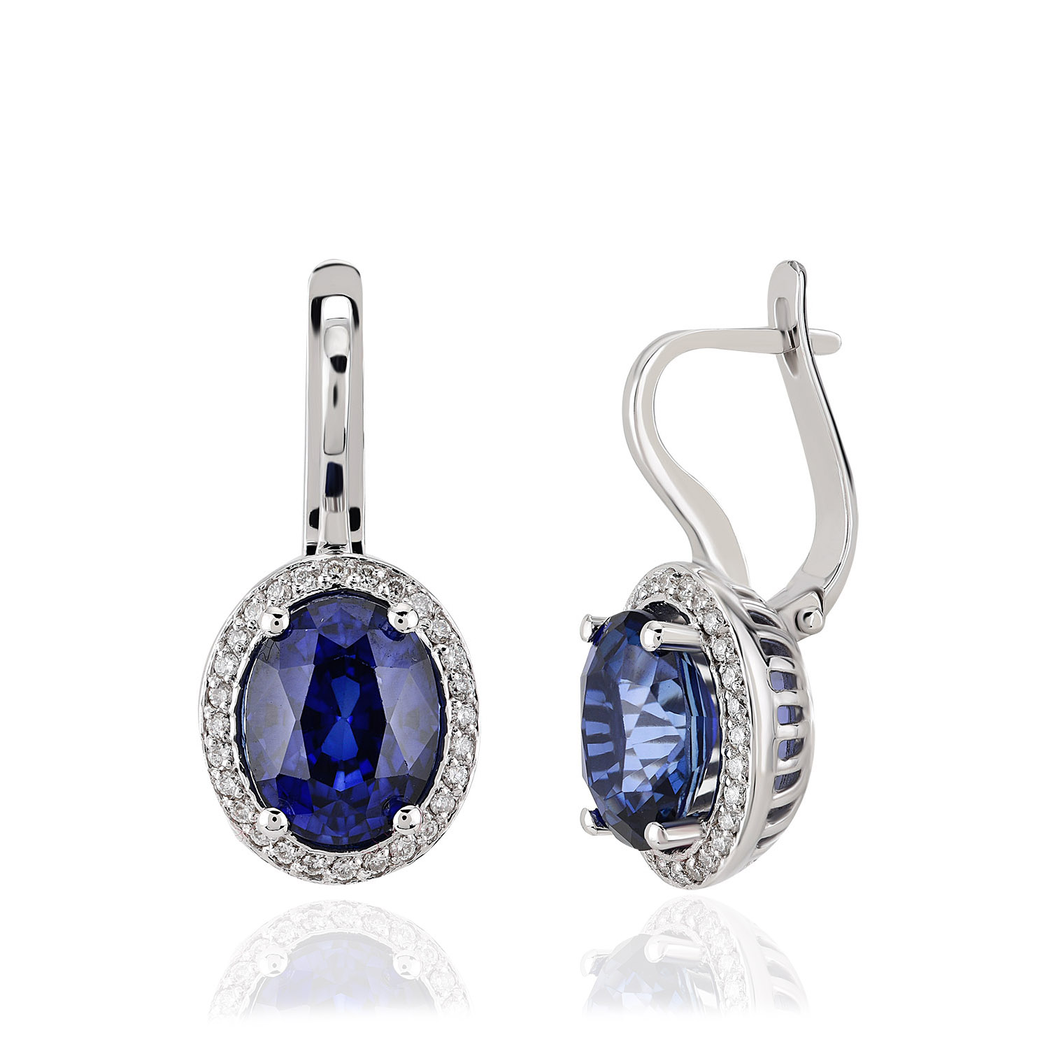 4.67 Karat Pırlanta Safir Küpe