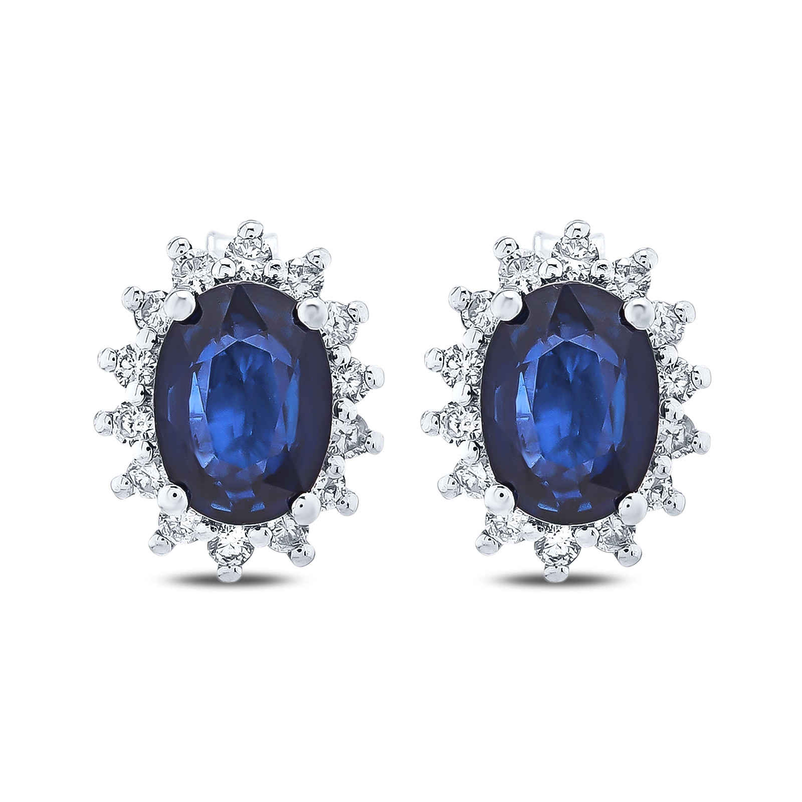 2.11 Karat Pırlanta Safir Küpe 