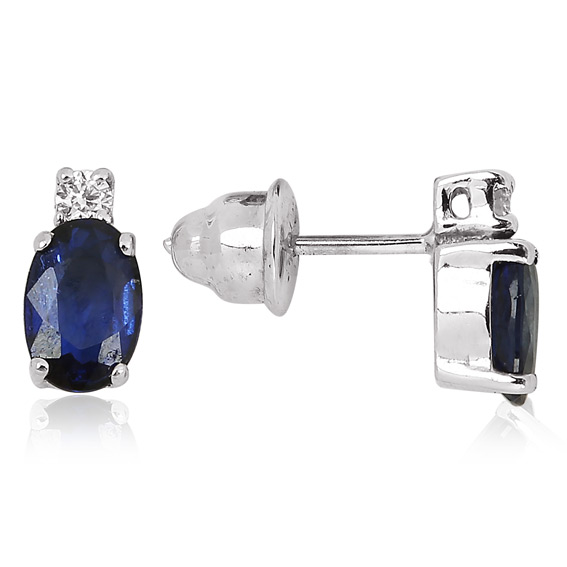 1.11 ct. Pırlanta Safir Küpe