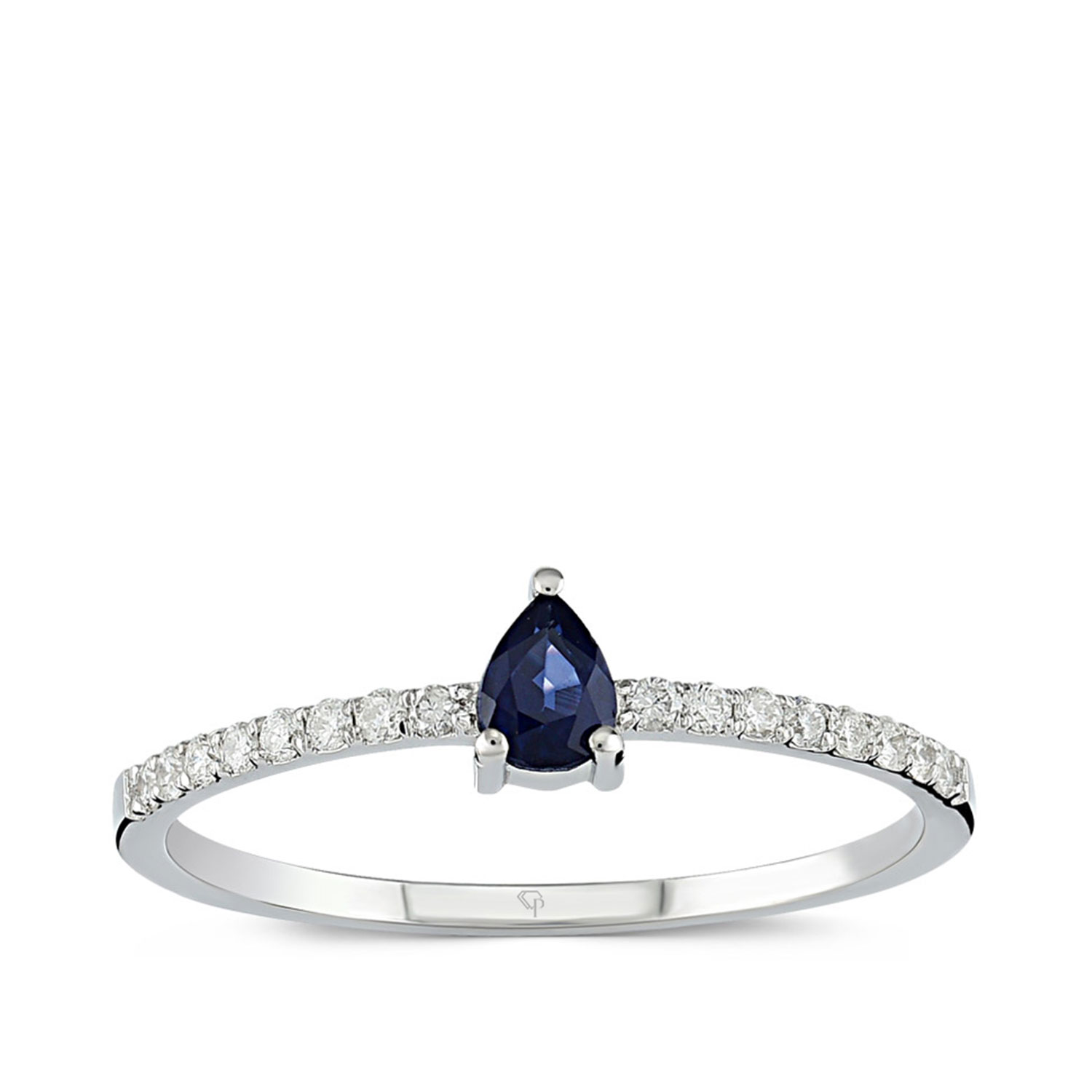 0.35 Karat Pırlanta Safir Yüzük