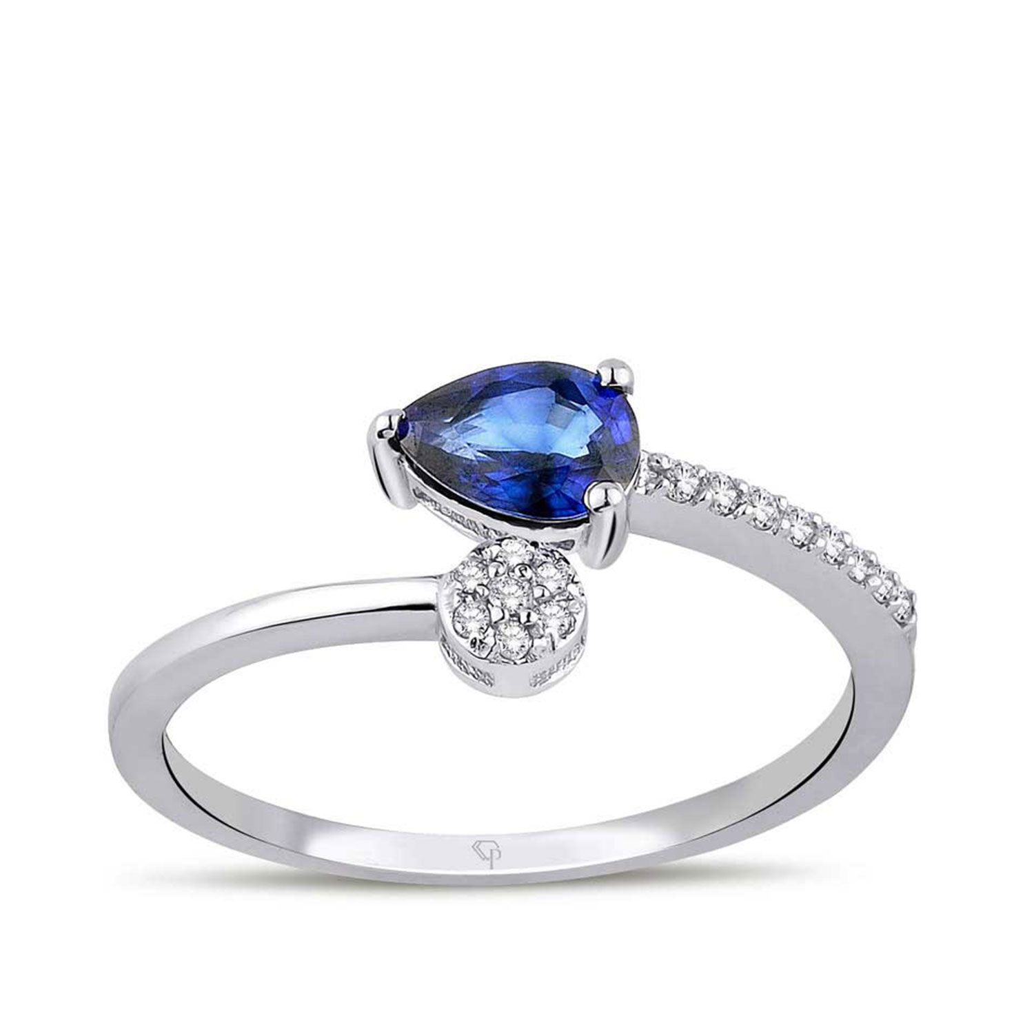 0.54 Karat Pırlanta Safir Yüzük