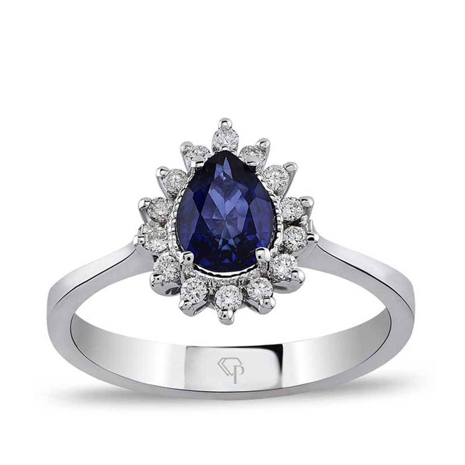 0.81 Karat Pırlanta Safir Yüzük