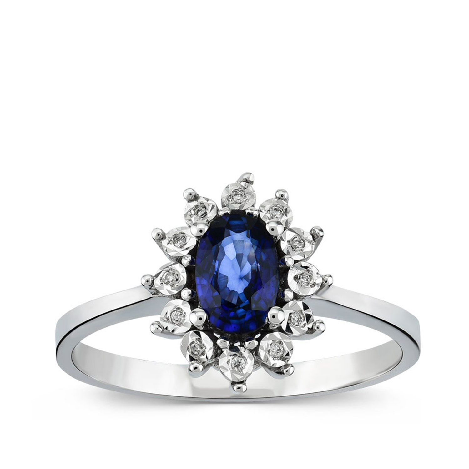 0.56 Karat Pırlanta Safir Yüzük