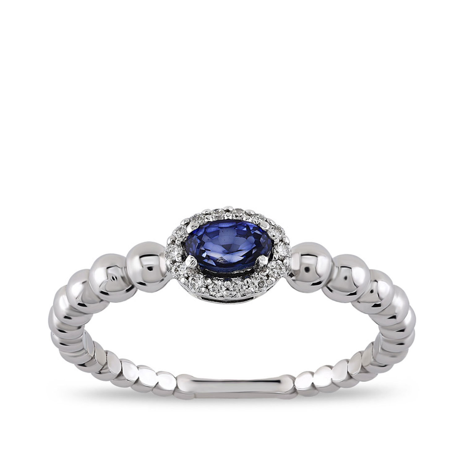 0.29 Karat Pırlanta Safir Yüzük
