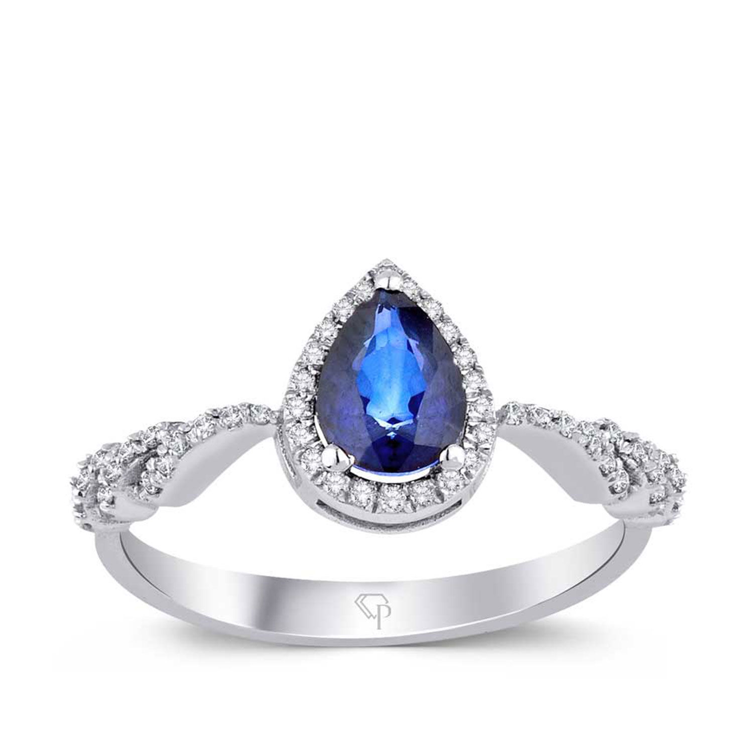 0.87 Karat Pırlanta Safir Yüzük
