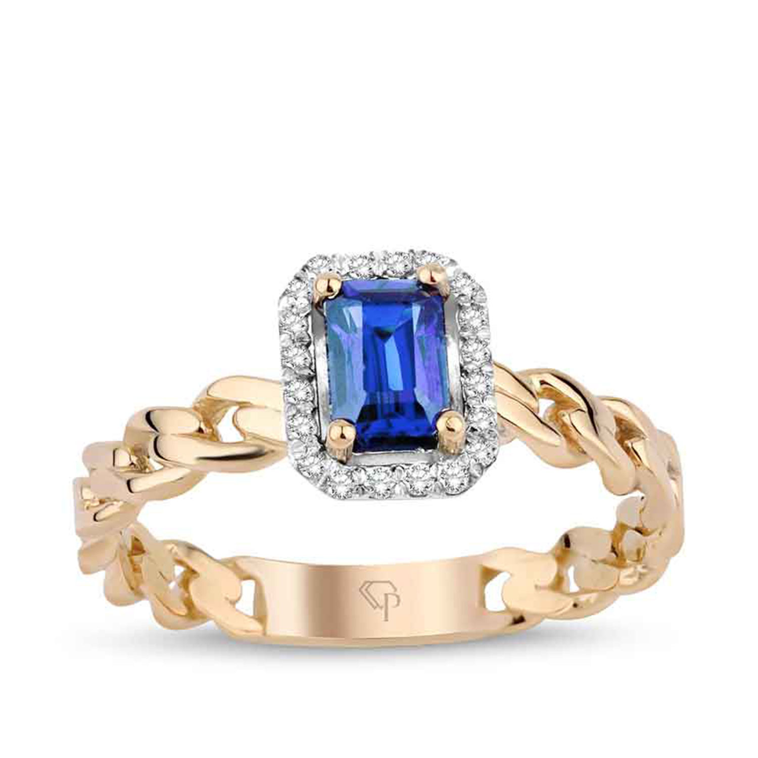 0.88 Karat Pırlanta Safir Yüzük