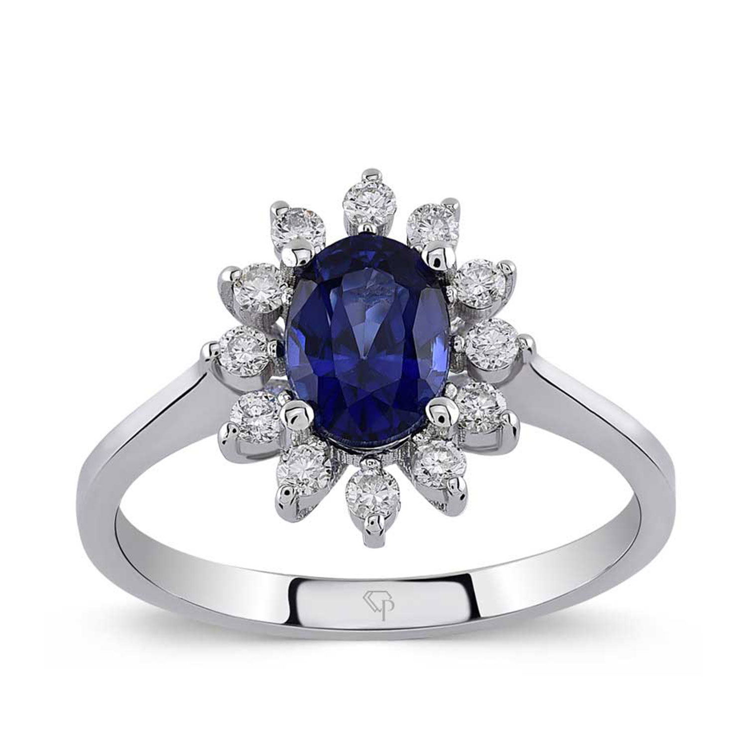 1.28 Karat Pırlanta Safir Yüzük