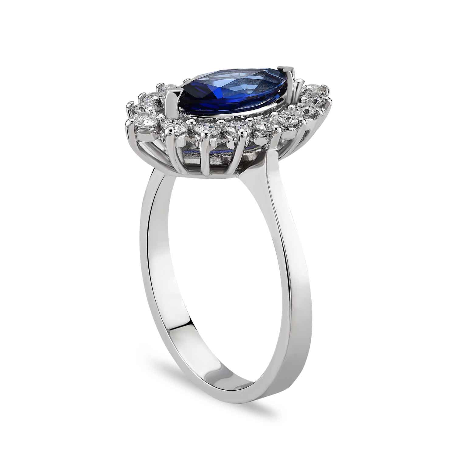 1.70 Karat Pırlanta Safir Yüzük