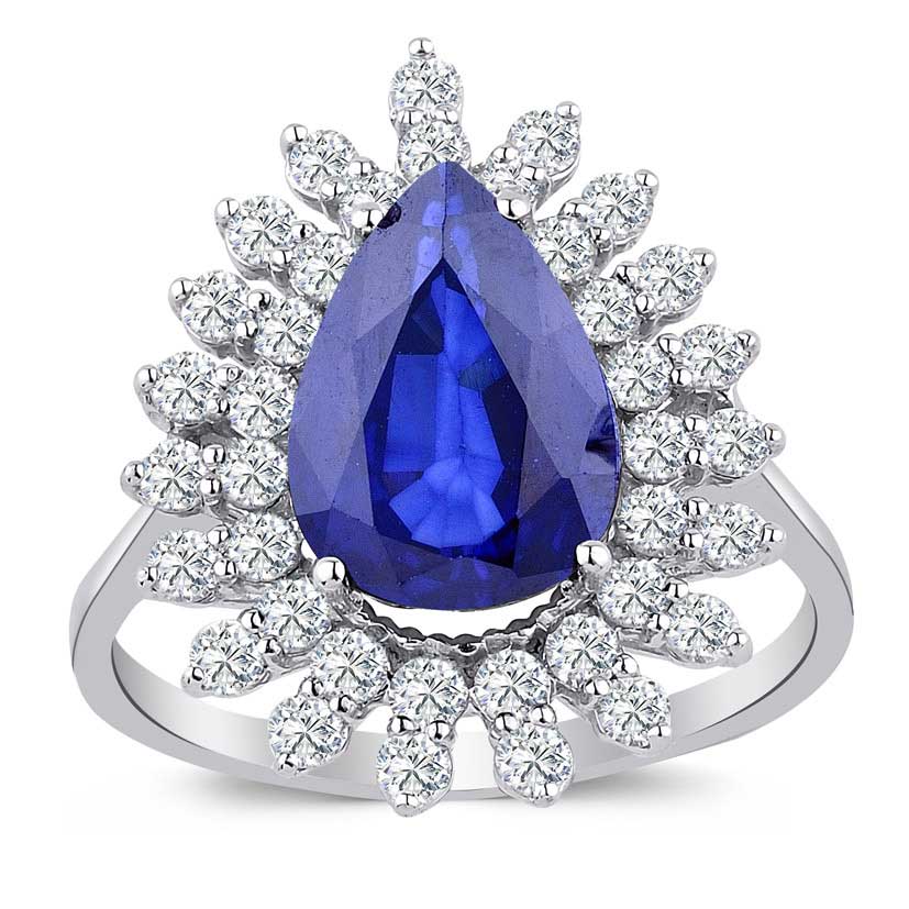 1.52 Karat Pırlanta Safir Yüzük