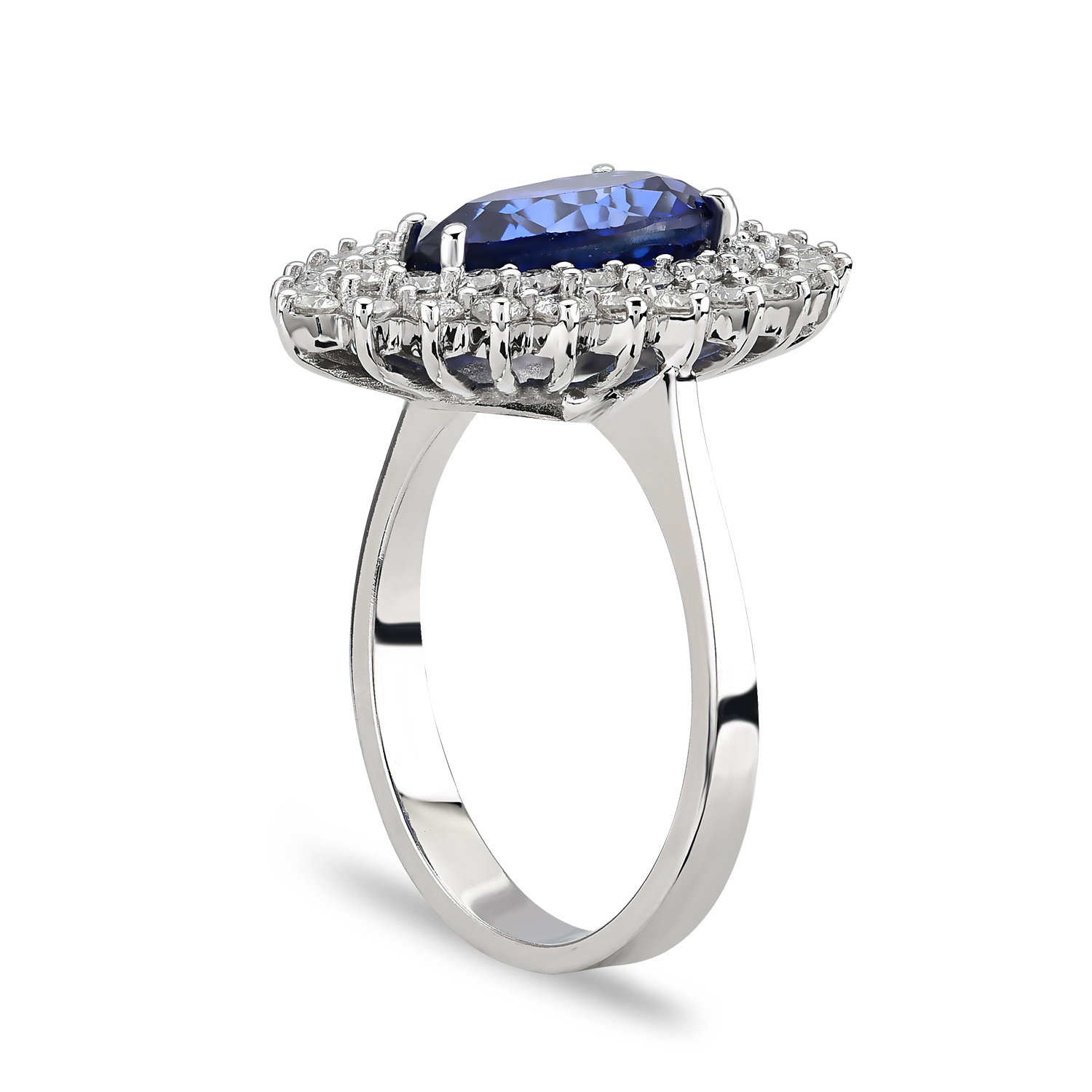 6.6 Karat Pırlanta Safir Yüzük 