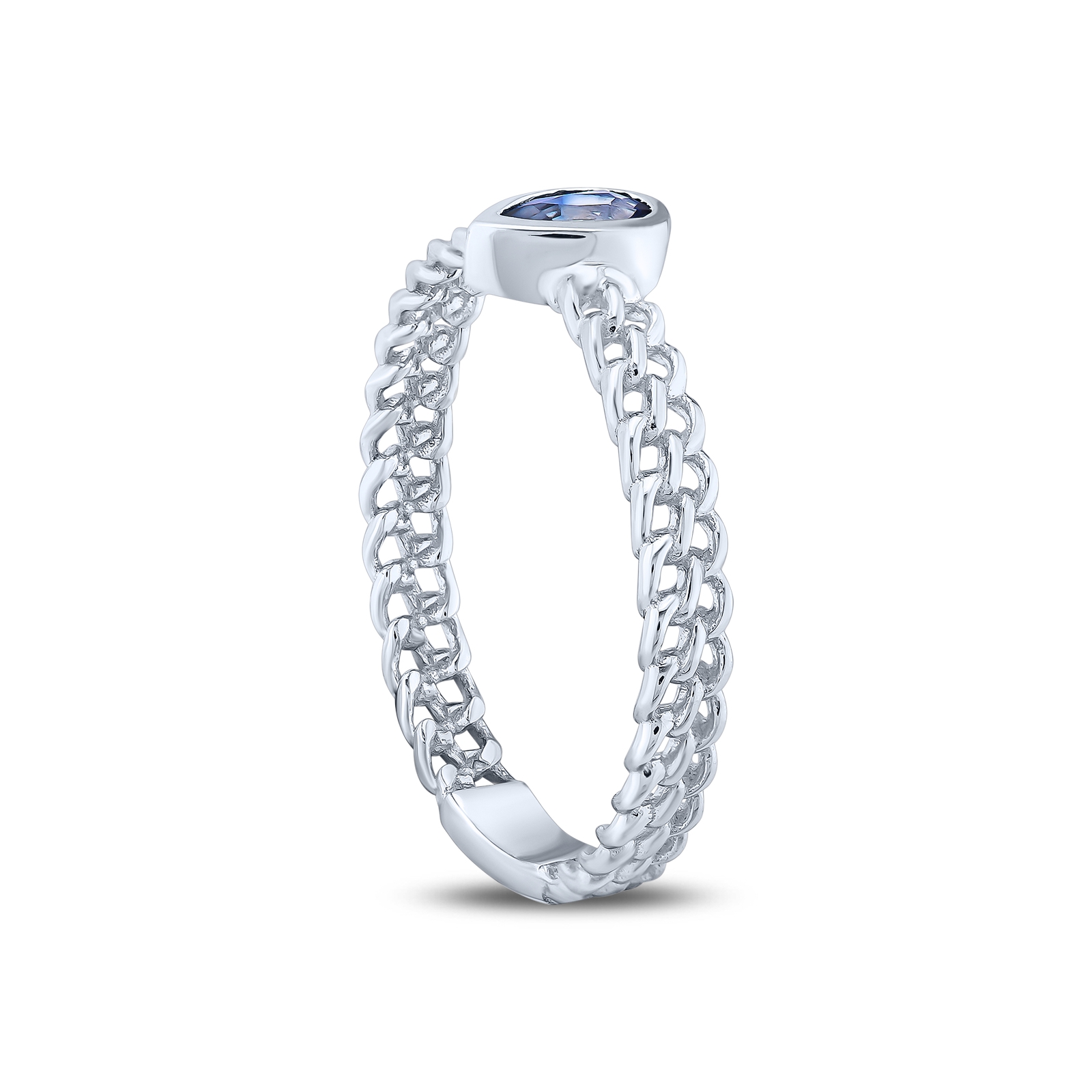 0.25 Karat Pırlanta Safir Yüzük 
