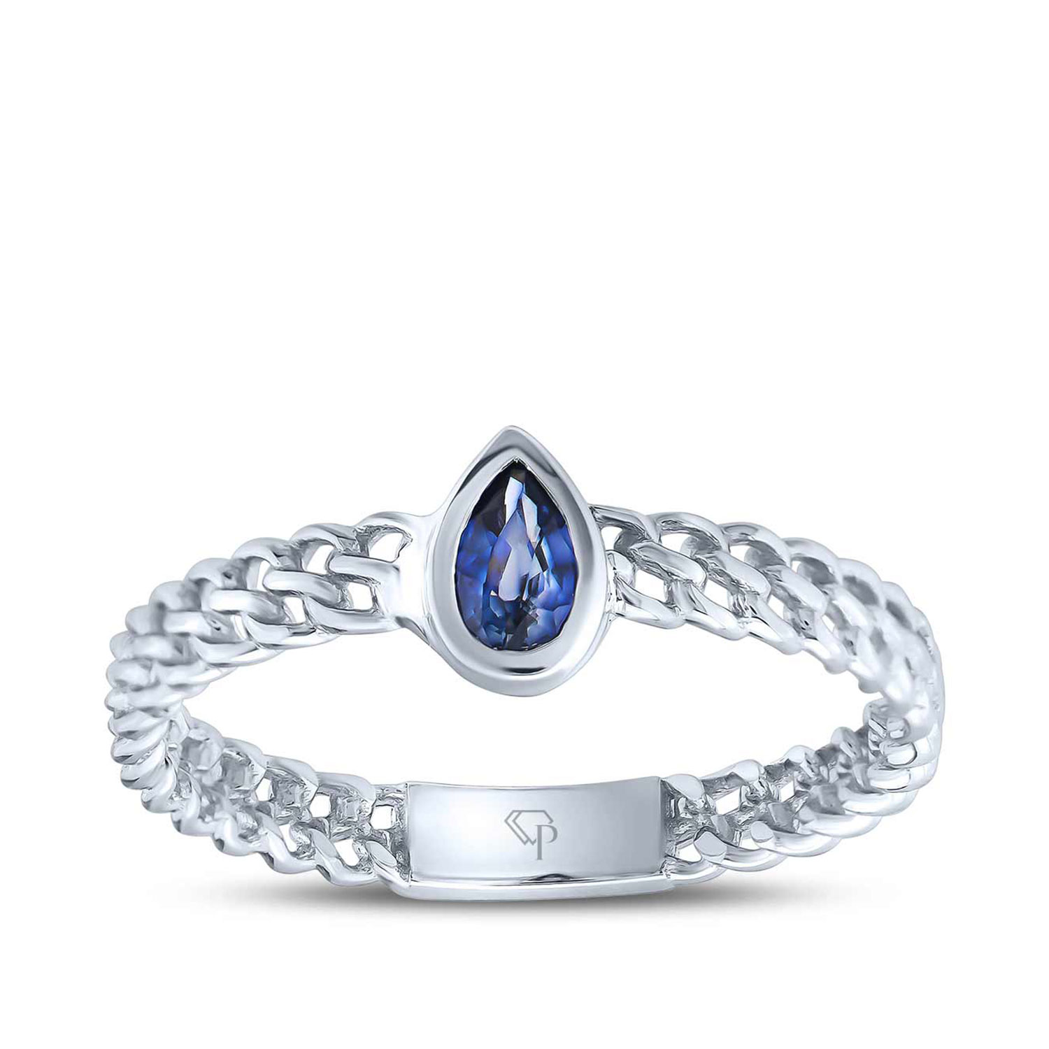 0.25 Karat Pırlanta Safir Yüzük 