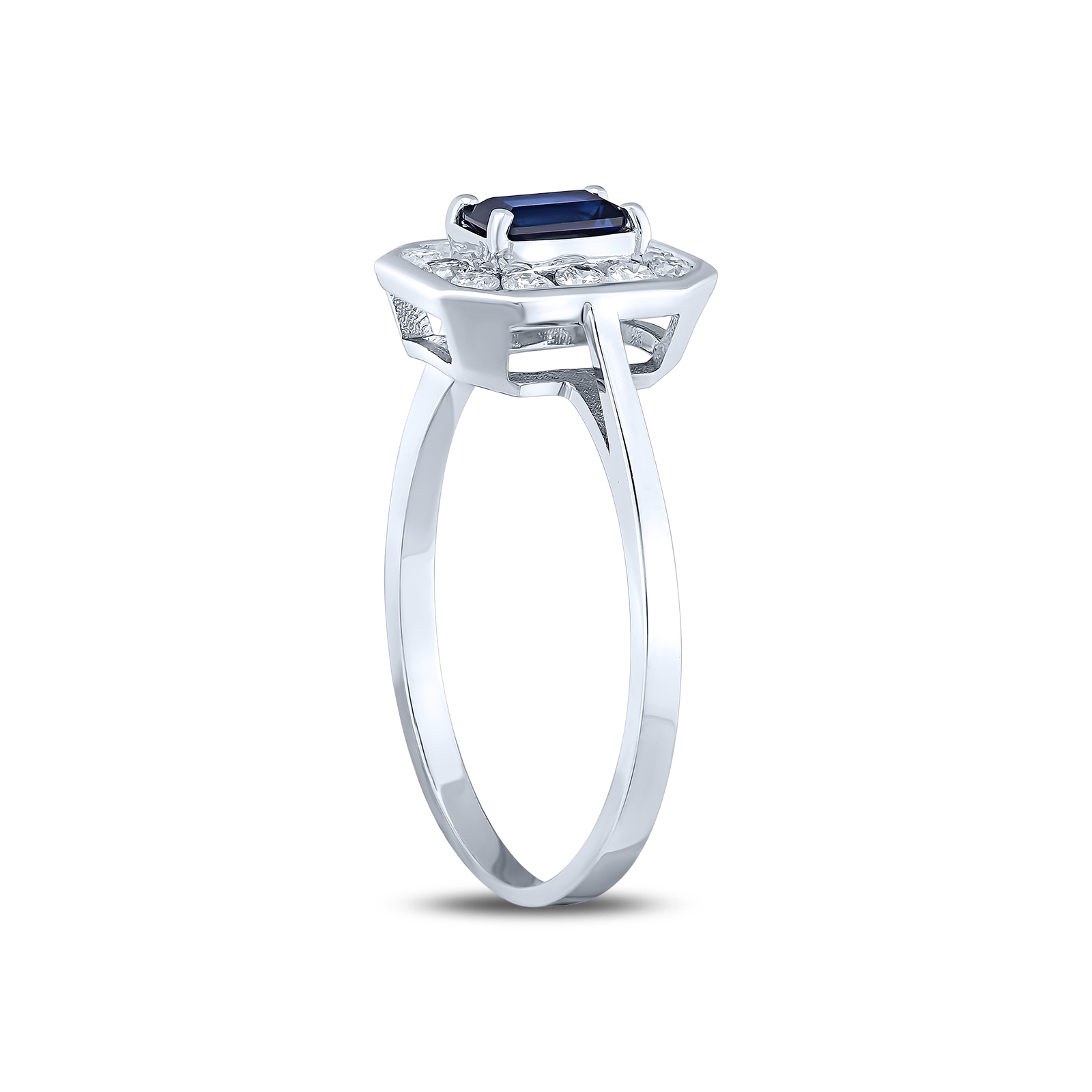 0.86 Karat Pırlanta Safir Yüzük 