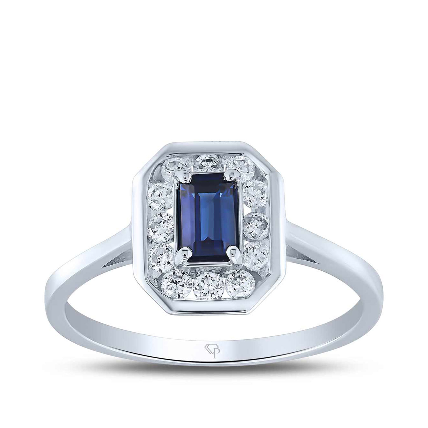 0.86 Karat Pırlanta Safir Yüzük