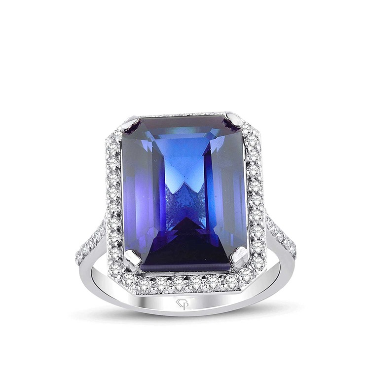 10.59 Karat Pırlanta Safir Yüzük