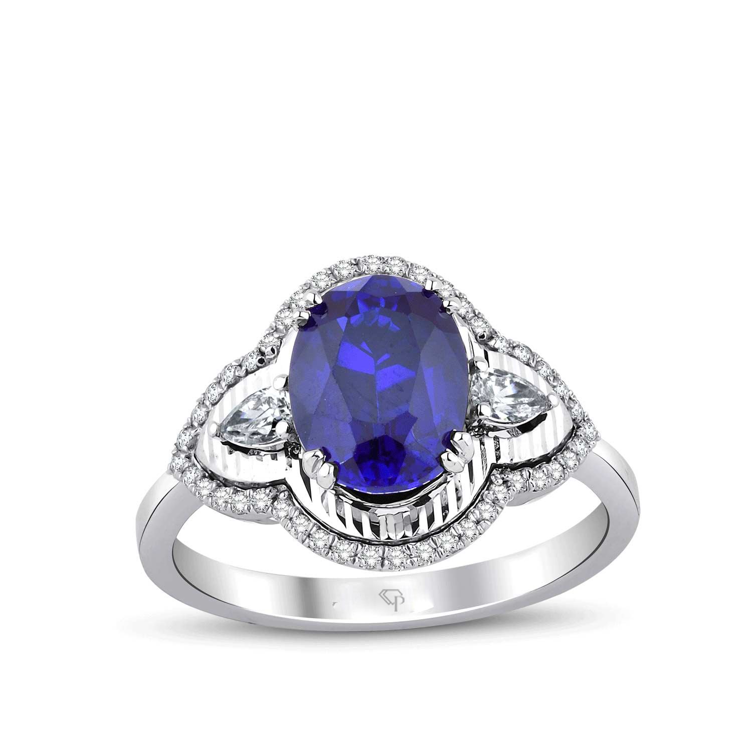3.1 Karat Pırlanta Safir Yüzük