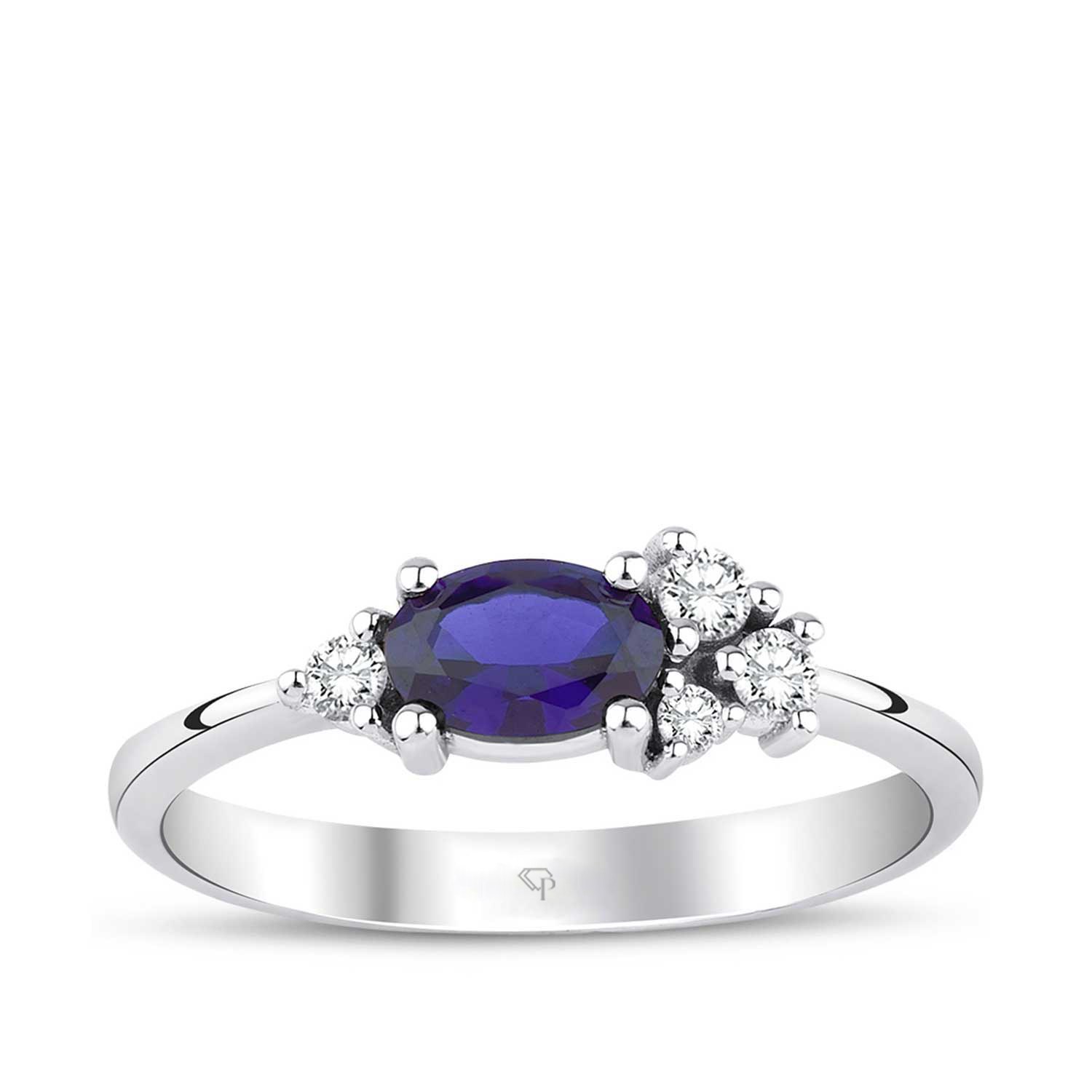 0.74 Karat Pırlanta Safir Yüzük