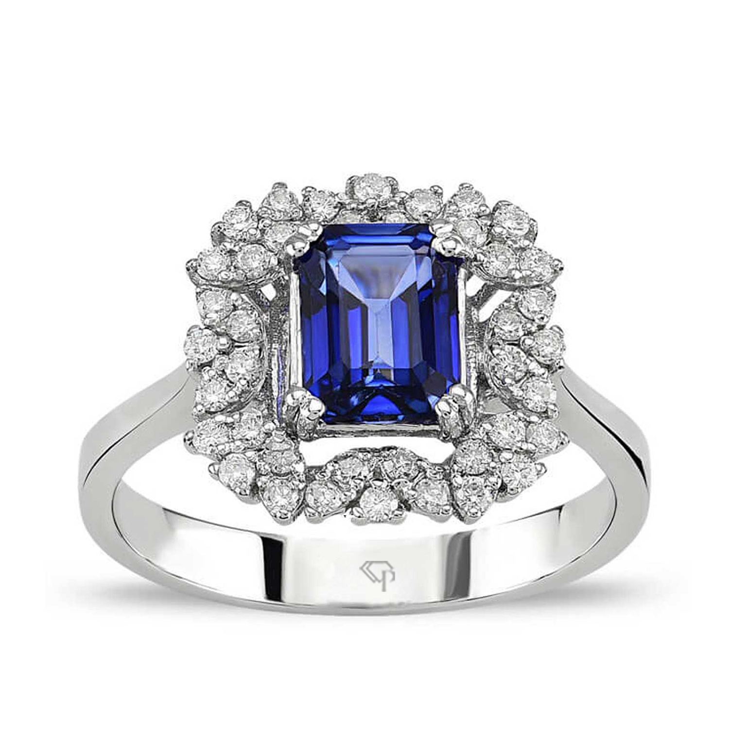 1.60 Karat Pırlanta Safir Yüzük