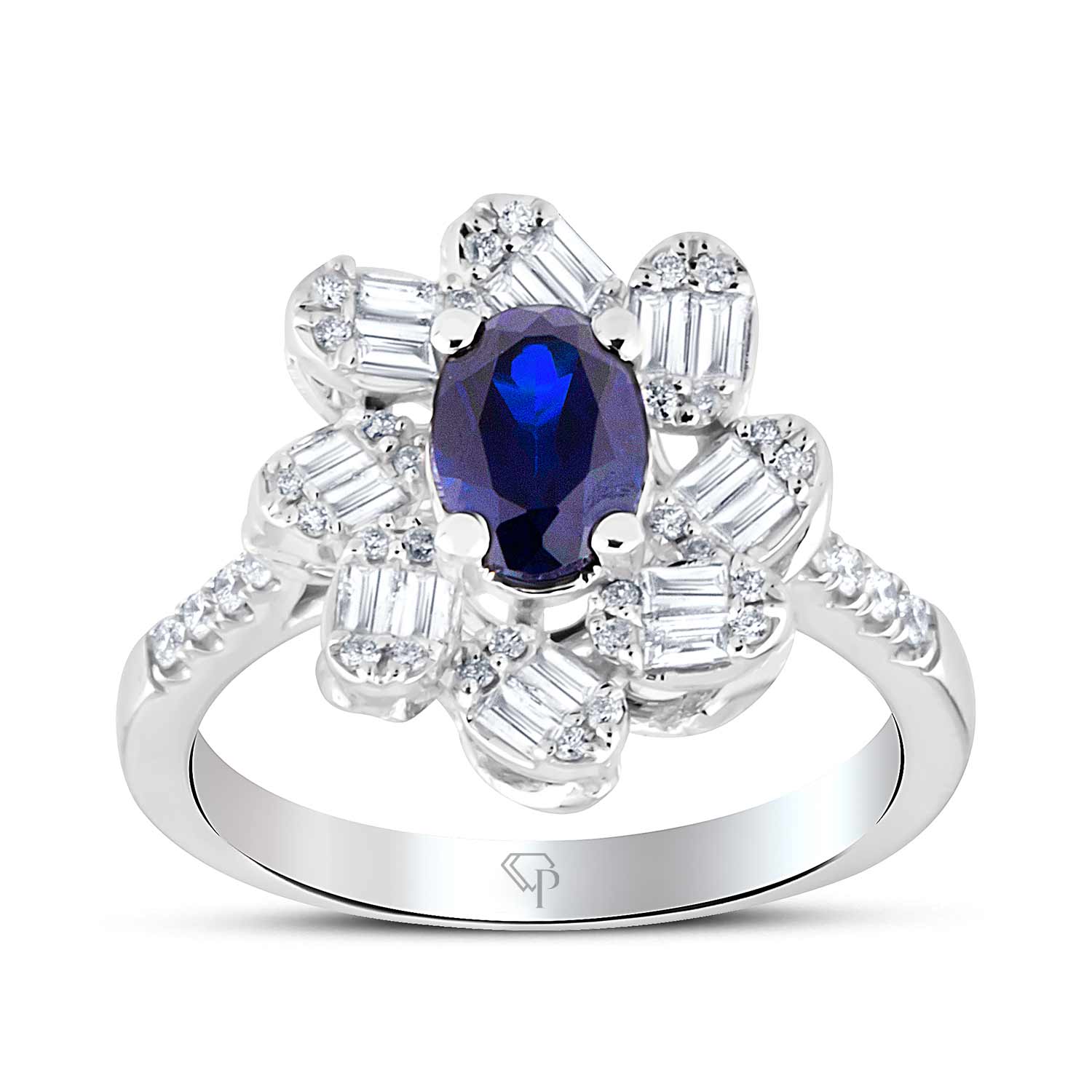 1.52 Karat Pırlanta Safir Yüzük