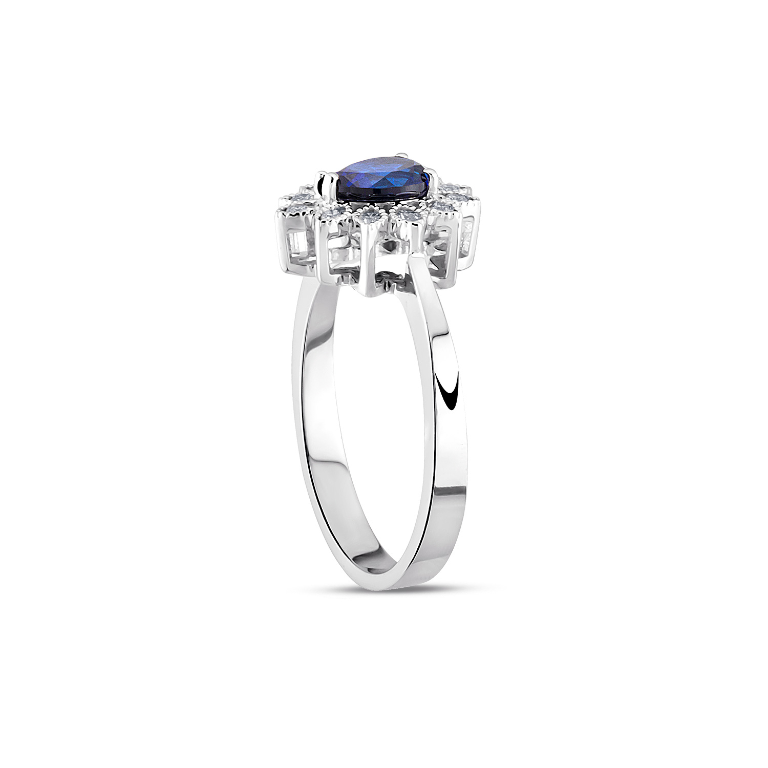 0.92 Karat Pırlanta Safir Yüzük 