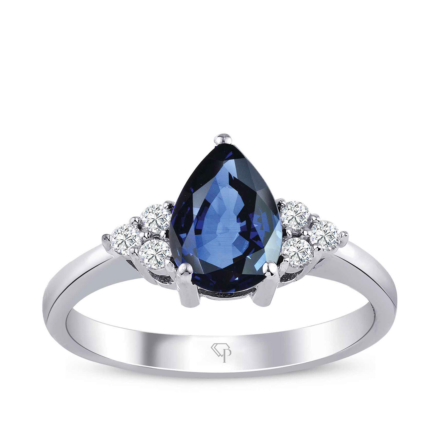 0.86 Karat Pırlanta Safir Yüzük