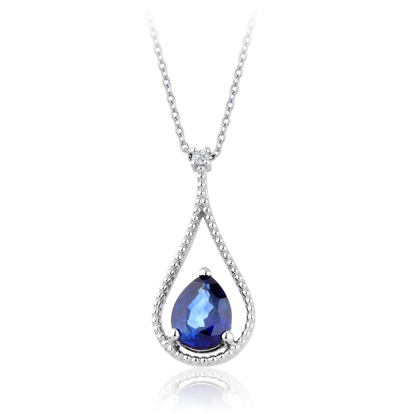 2.11 Karat Pırlanta Safir Kolye